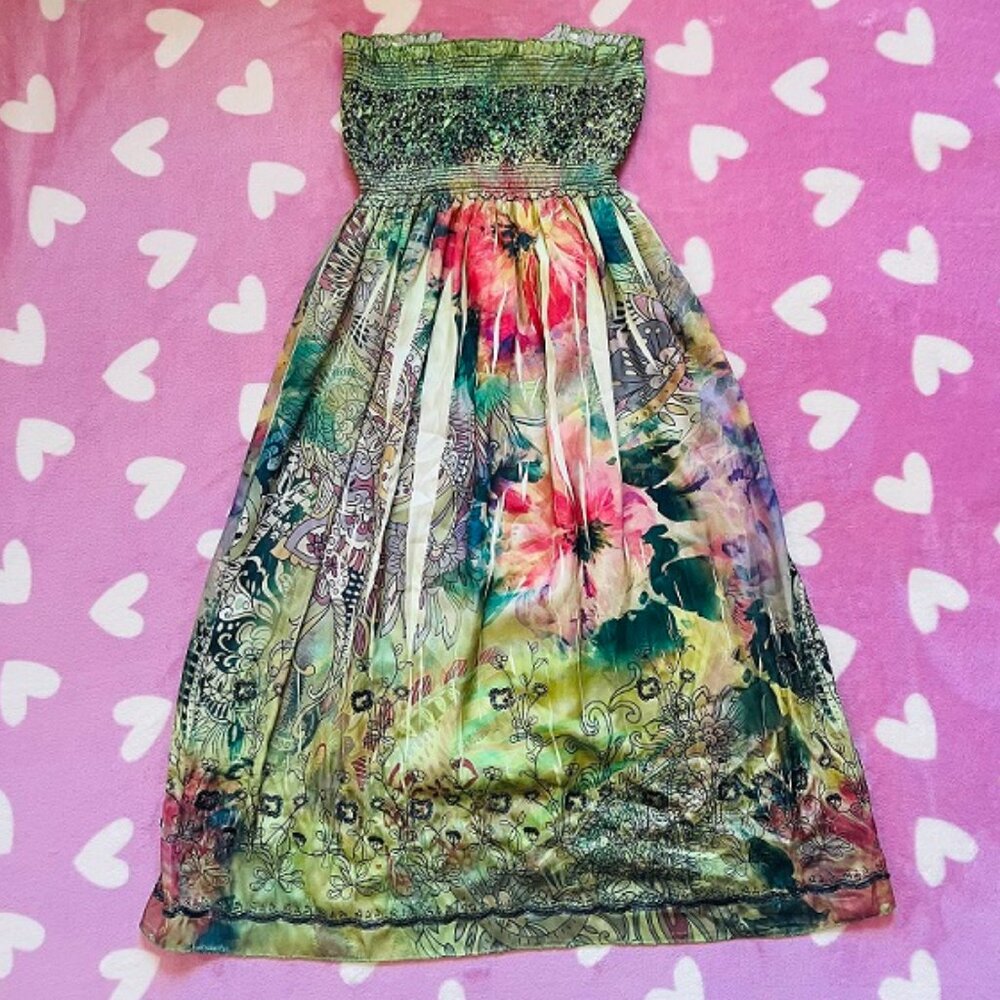colorful Lapis sundress with sequins one size fits all